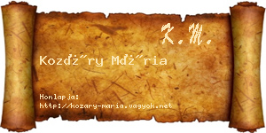 Kozáry Mária névjegykártya